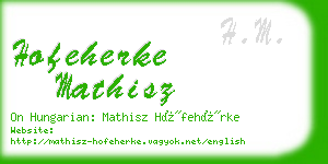hofeherke mathisz business card